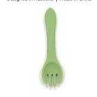 Food Baby Wood Baby Fork Food Grade Custom Logo Toddler Soft Baby Silicone Wood Feeding Fork For Kids