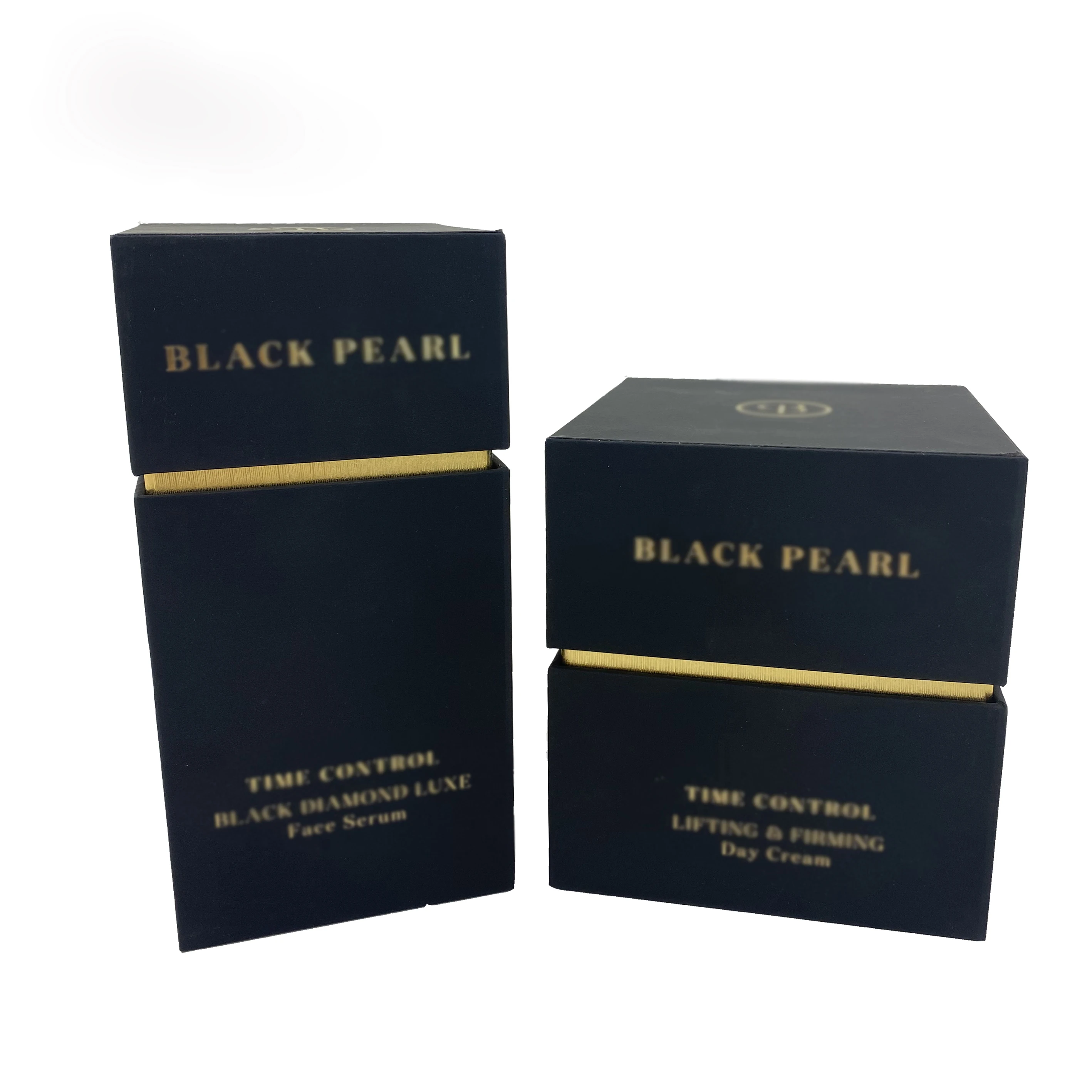 black cosmetic packaging rigid gift packing box
