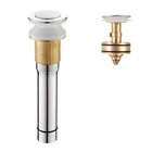 Anti-Odor chrome plated Solid Brass Bathroom Kitchen water stopper sink overflow Drain