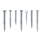 Earth screw anchor for wooden house foundation
