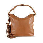 Wholesale Monogrammed Brown Lady's Tassel Leather Hobo Bag