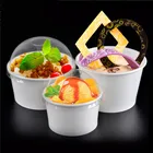 Hot Sale Custom Printed Disposable Paper Ice Cream Cup with Dome Lid Spoon