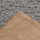 Grey Color Sherpa Fleece Faux Fur Fabric Brown Leather Bond Fabric Animal Imitated Fake Fur Sherpa Fabric