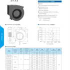 9733 brushless centrifugal 97x97x33mm dc fan blower 12v 24v air flow tube fan