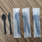GreenWorks Compostable Eco-friendly CPLA Plastic Cutlery Fork Spoon knife-Wrapped