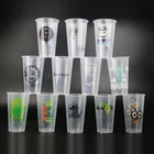 Disposable Plastic Bubble Tea Cup Milk Tea Ice Coffee Plastic PP Cup with Lids Take Out PP Cups 500ML 700ML 360ML