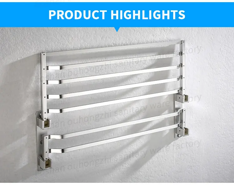 Towel Rack Stand Towel Bars Stainless Steel Bath Room Accessories Clothes Shelf with Towel Hooks
