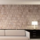 3D Rowlock Interior Designed Wooden Wall Panel Timber Wall Panel