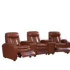 Leather Sofa Row Of 3 Top Leather Sofa Manual Recliner Chair Home Theater Seating