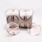 Custom Printing Adhesive Transparent Clear Private Logo Gold Foil Hot Stamping Sticker Label Roll