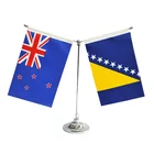 Custom Company Table Flag Top Stand And Desk Flag Set Pole