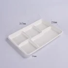 Disposable Plates Plate Disposable Sugarcane Disposable Paper Plates 5 Compartment Tray