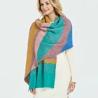 Latest style fashion winter plain color knit scarf for women