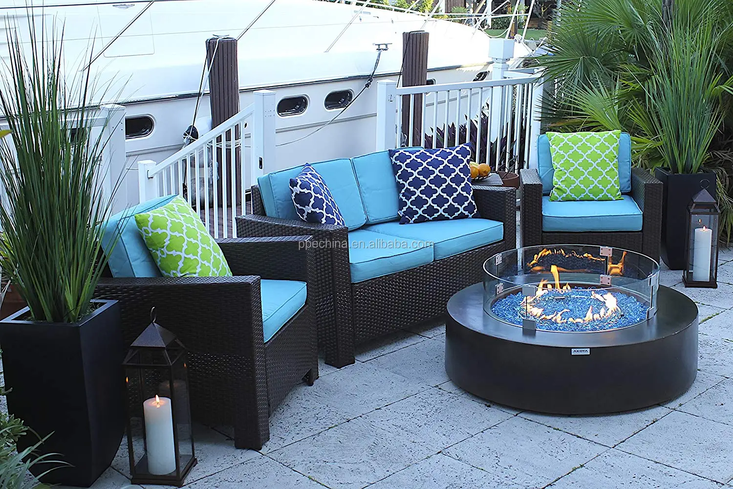 Outdoor gas fireplace heating stove natural gas
