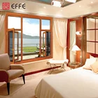 aluminium burglar proof thermal break panel swing glass windows