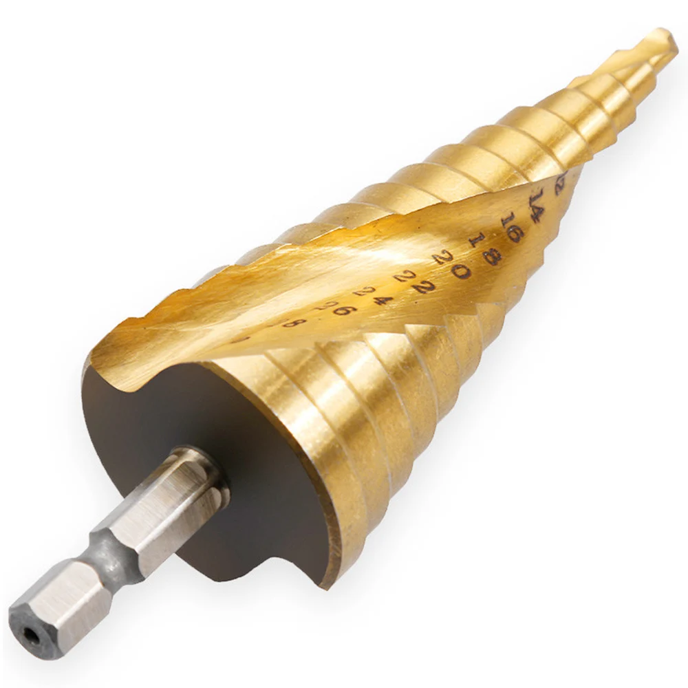 3pcs Hss Steel Titanium Step Drill Bits 3-12mm 4-12mm 4-20mm Step Cone Cutting Tools Steel Woodworking Wood Metal Drilling Set