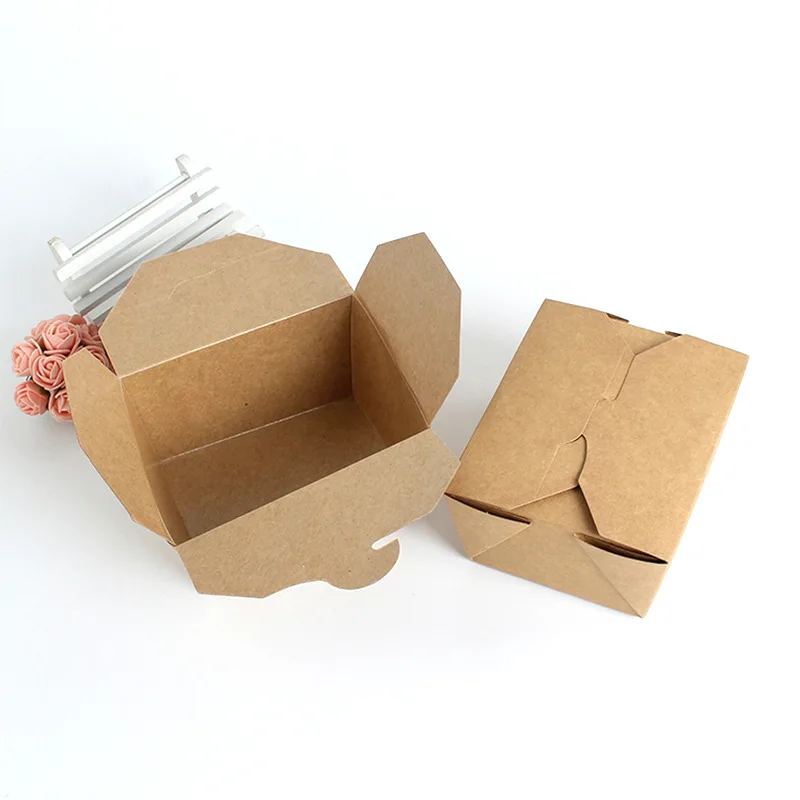 Baiyue Kraft Lunch Meal Food Take Out Paper Box Containers Folding For