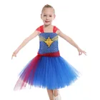 Halloween costume kids cosplay Super hero dresses cartoon printing girls clothes