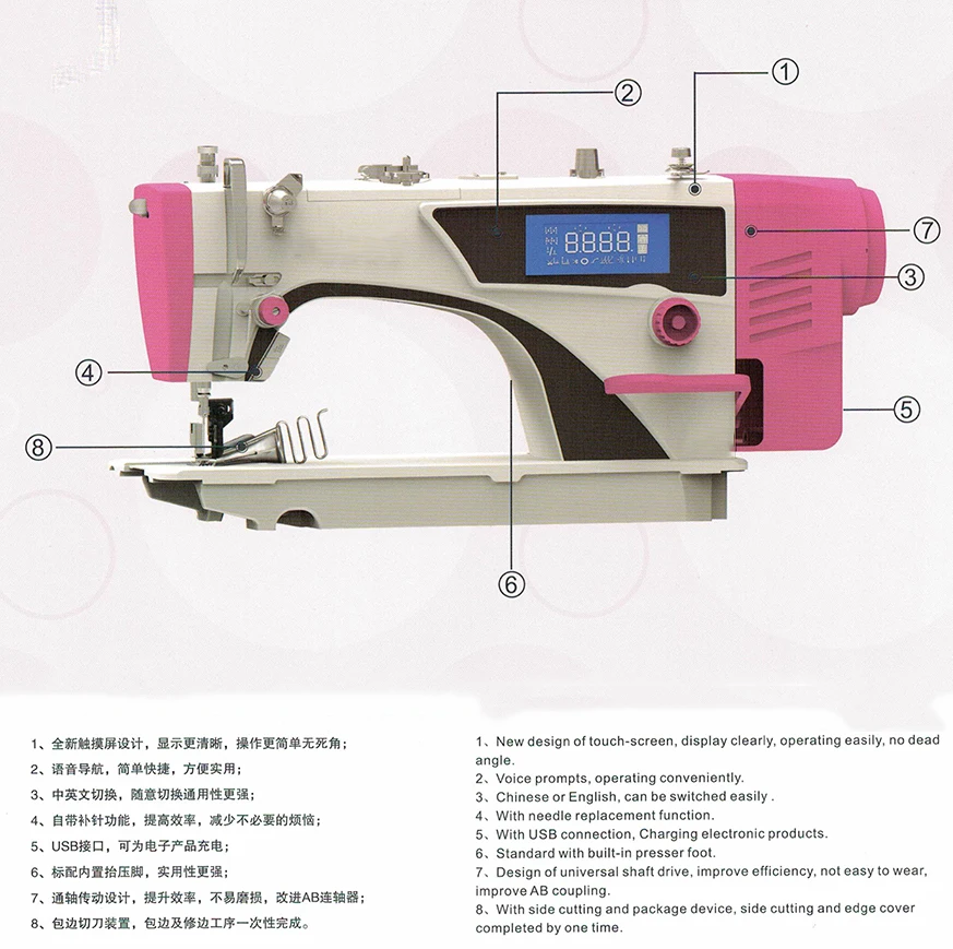 Edge cover Big Hook Lockstitch Industrial Sewing Machine