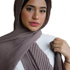 Wholesale fashion lady chiffon hijab pleated scarf hijab muslim women shawls