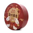 2020 New Round Food Tin Box Food Grade Metal Packaging Tin Box High Quality Recyclable Biscuit Tin Box