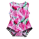 Summer infant clothes sleeveless watermelon pattern baby girl onesie baby girls baby onesies wholesale