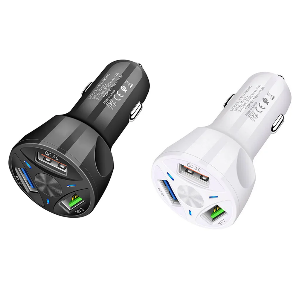 2019 Newest Portable 3 Port USB Quick Charge 3.0 Wireless Car Charger For All Phones