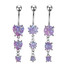 316L Stainless Steel Faux Druzy Belly Button Rings Dangle Navel Rings Sexy Belly Piercing Body Piercing Jewelry