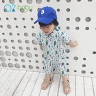 Q2-baby Summer Comfortable Knitted Short Sleeve Newborn Baby Clothes Rompers Jumpsuit