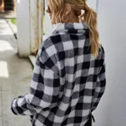 Women Plaid Faux Shearling Shaggy Oversized Winter Jacket With Pocket Women Winter Coat Clothes