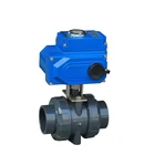 COVNA DN20 ISO 5211 Direct Mounted AC220V Electric Actuator Control PVC Ball Valve for Water