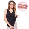 Sexy Lace V-neck Ladies Sleeveless Winter Yoga Sports Thermal Underwear For Women