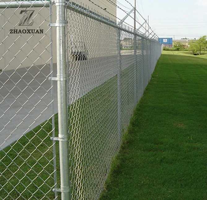 Boundary Wall Galvanized Pvc Coated Wire Mesh Chain Link Fence For Sale