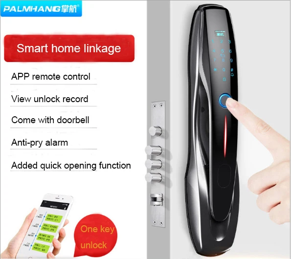 Smart Automatic Door Lock Wifi Fingerprint Home Doorbell Function Smart Tuya WI-FI Lock Password Card  Key Door Lock