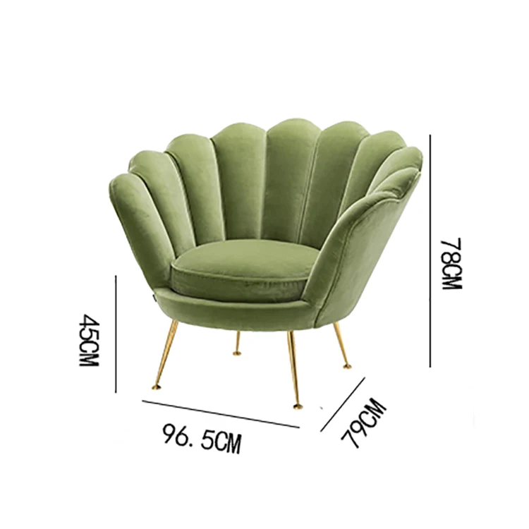 Velvet Living Room Nordic Design Furniture Lounge Leisure Fabric Sofa Relax Beauty Soft Hotel armchair