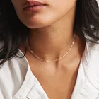 Alibaba Newest design jewelry dubai 14K gold plated choker link chains necklace wedding gift jewelry