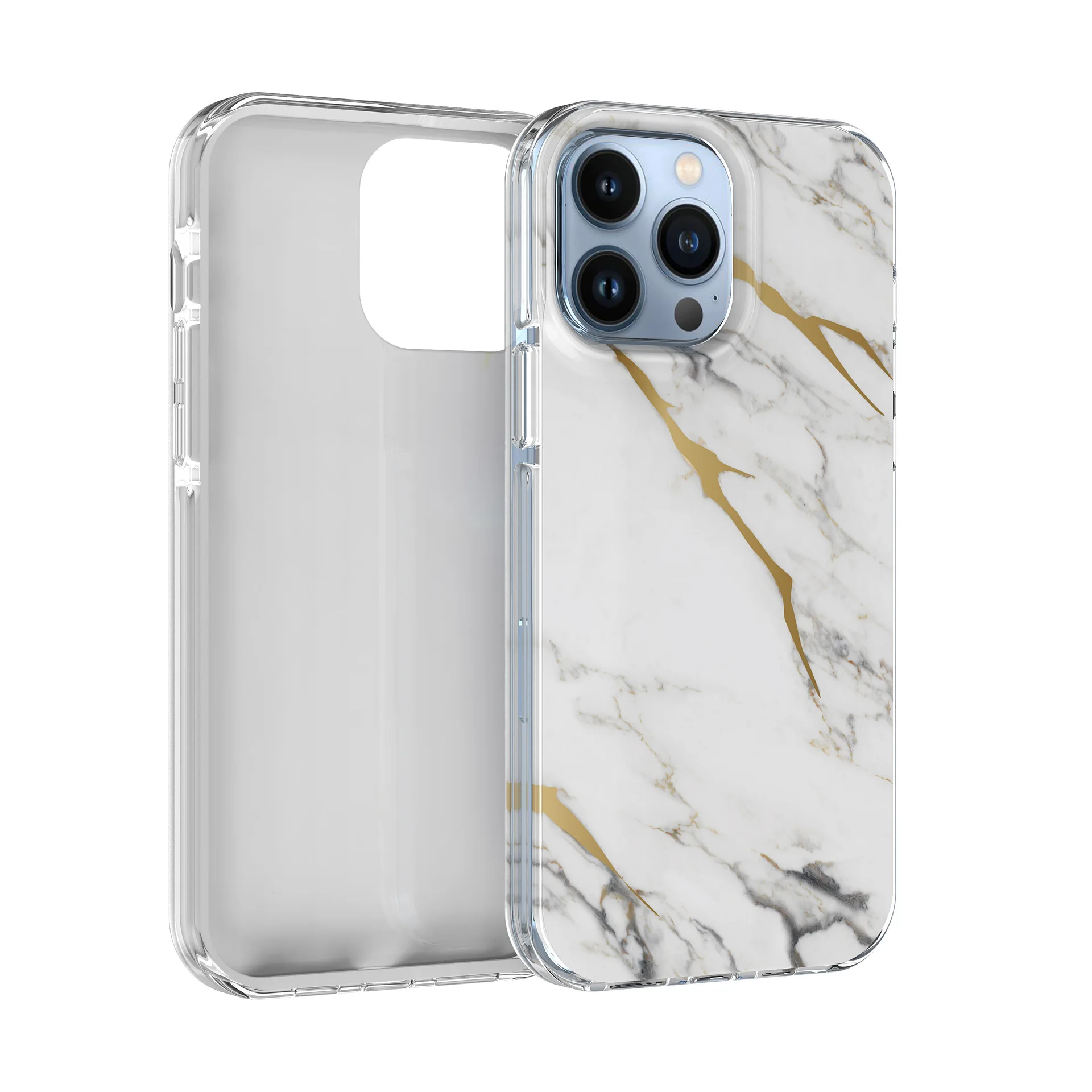 Designer Custom Logo Clear Phone Cases Tpu Iml Imd Print Marble Painted