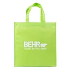 Green handled cheap 100g ecofriendly non woven foldable suit carrier bag shopping bag