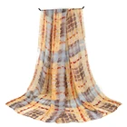 Hangzhou wholesale printed silky chiffon women long scarf shawl