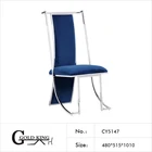 chromed base velvet cover living room chair made in China