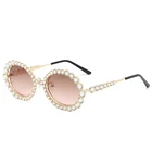 2020 New Arrival Fashion Diamond Sunglasses Style Luxury Round Small Frame Oval Metal Circles Shades Women Sun Glasses