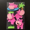 Factory eva material child room wall foam cartoon hippo sticker