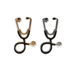 New European and American fashion jewelry clothing corsage stethoscope oil drop brooch alloy creative badge