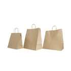 Fast Food Kraft Paper Bag Takeaway Food Packaging Bag With Custom Printing Logo