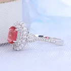 Starsgem 18K White Gold Jewelry Vintage Luxury Natural Ruby Gemstone Rings For Women Wedding