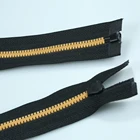 fashion design garment accessories special gold tooth long chain plastic zipper