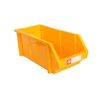Front-opened stackable plastic storage bins for racks