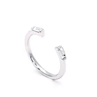 Factory direct sales open silver ring glass stone ring jewelry