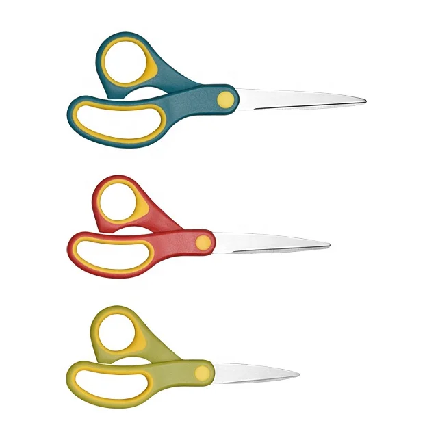 Safely Stainless Steel Student Children DIY Office Paper-Cut Scissor With Soft Grip Handle