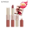 O.TWO.O Lips Makeup Cosmetics 2 in 1 Matte Lipstick Waterproof Matte Lip Gloss with 12 Colors